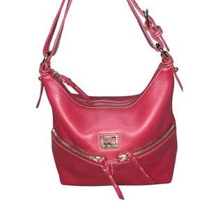Dooney & Bourke Deep Red Pebbled Leather Single Shoulder Strap Purse
